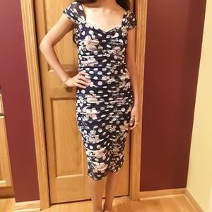 NWOT Alexia Admor Ruched Floral Sheath Dress